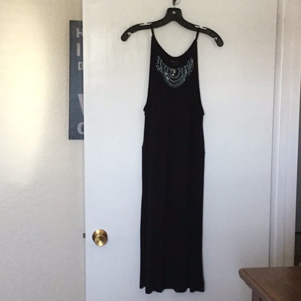 Black Sundress with Beaded Embellishment